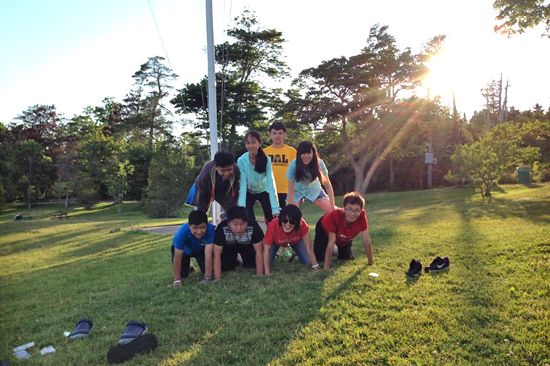 2015 Summer Campers human pyramid!